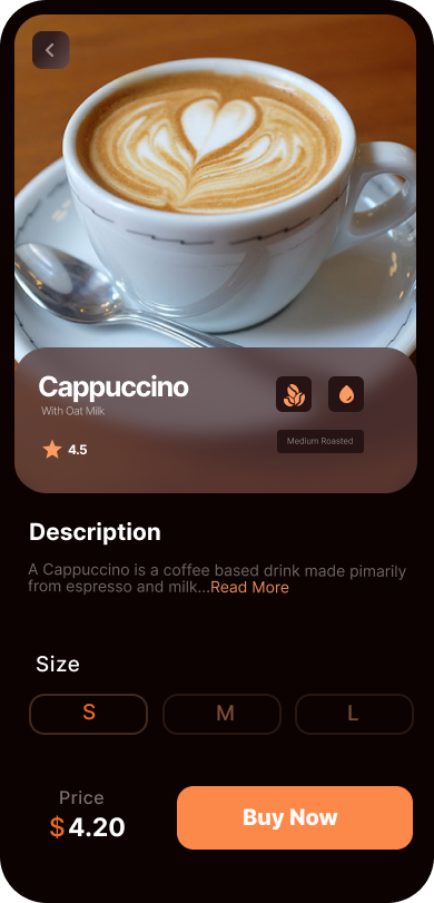 Coffee Shop Mobile App - View 2